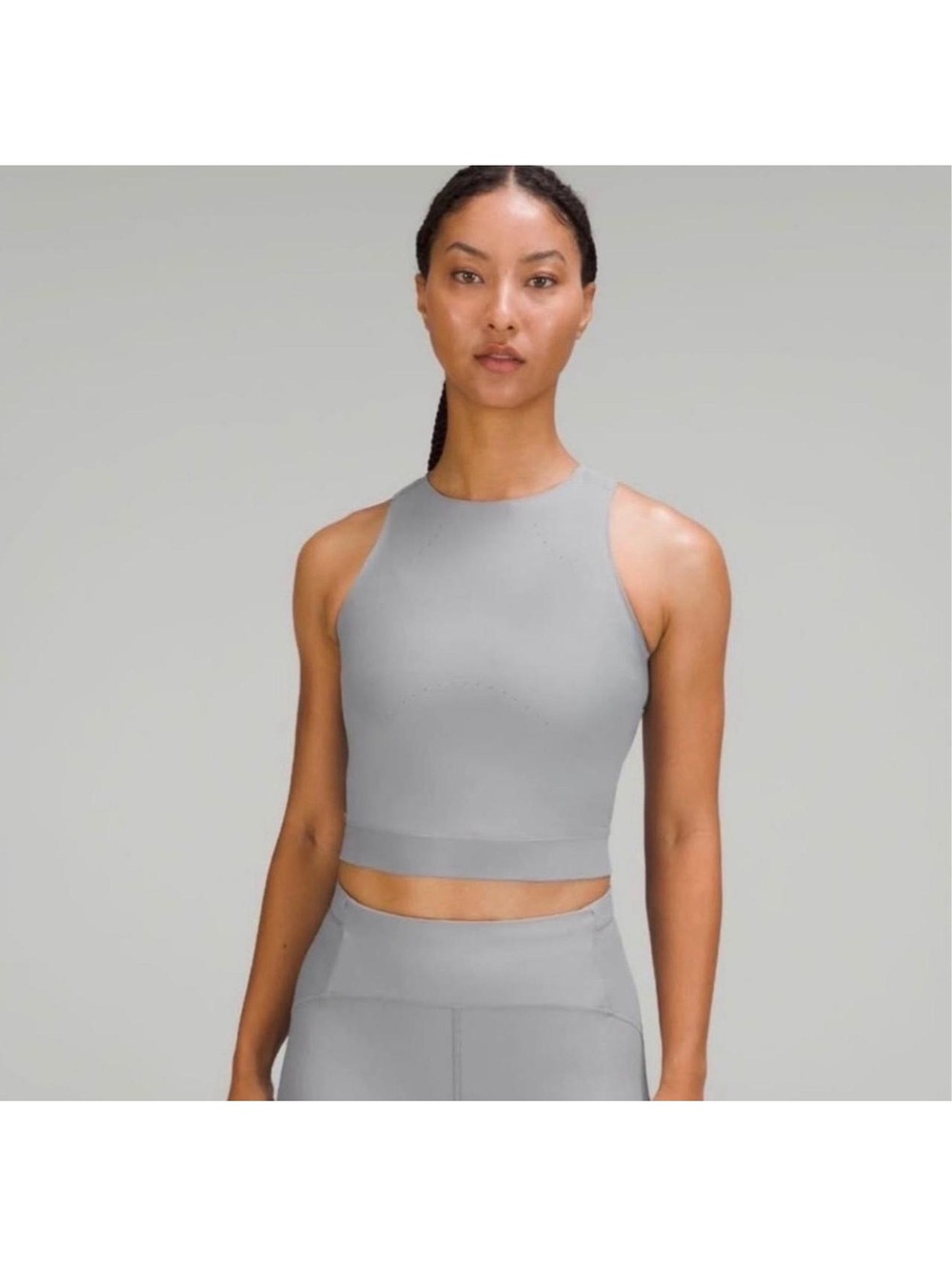 Lululemon SenseKnit Running Tank Rhino Grey Size 10 Seamless Workout Top